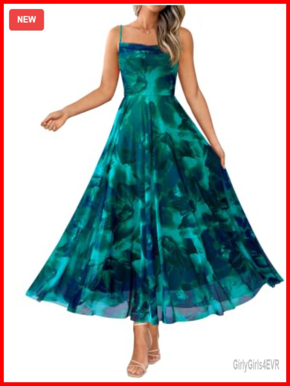 BTFBM Women's Floral Maxi Dress Spaghetti Strap Cowl Neck A-Line Wedding Guest